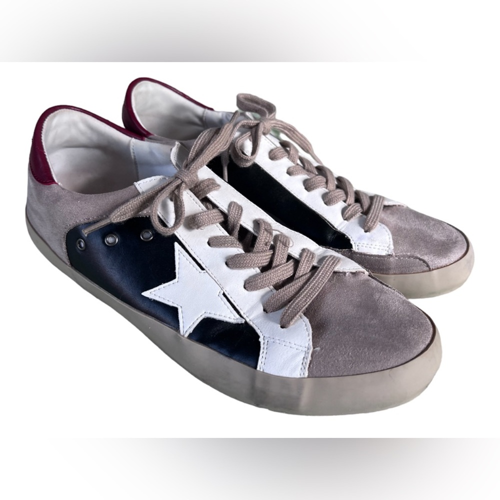 ShuShop Women's Sneakers - Gray, White, and Black with Red Accents